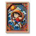 Cuadro Monkey Luffy Efecto 3d One Piece Anime Kids Japon Marco Madera Oak Madera Clara