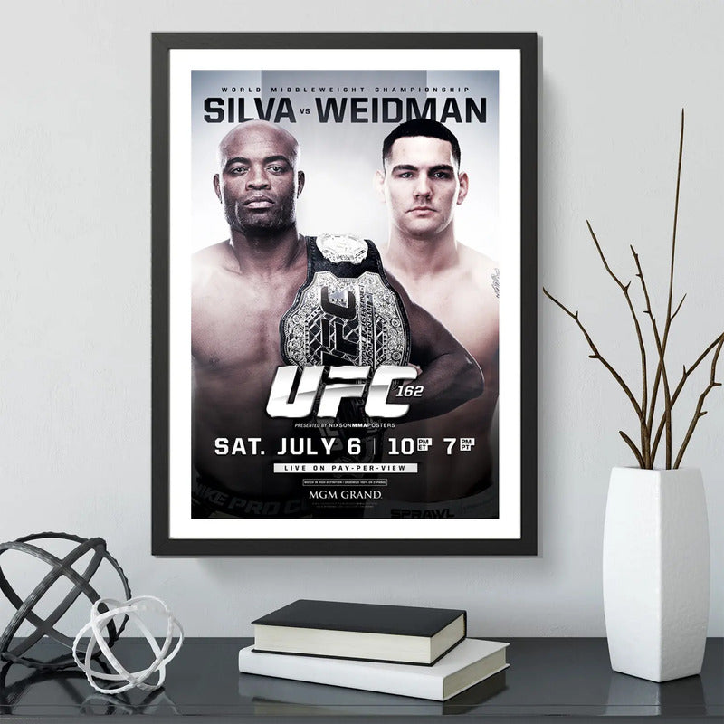 Cuadro Ufc Fight Peleas Famosas Retro Mma Deporte Coleccion Ufc 162 Anderson Silva Vs Chris Weidman Negro