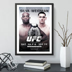Cuadro Ufc Fight Peleas Famosas Retro Mma Deporte Coleccion Ufc 162 Anderson Silva Vs Chris Weidman Negro