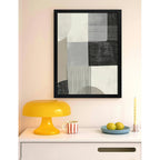 Cuadro Dormitorio Living Boho Arte Abstracto Calma Urbana Marco Negro