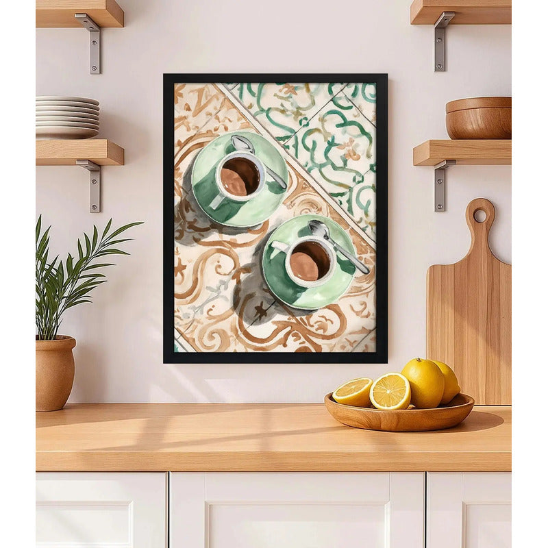 Cuadro Ritual De Café Espresso Cocina Chef Bake Decoracion Marco Negro