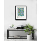 Cuadro William Morris 4 Frutas Flores 53x43cm Con Paspartú Marco Negro