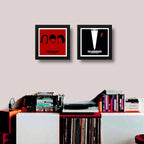 Set 2 Cuadros Pulp Fiction Godfather Minimalista Peliculas Marco Negro