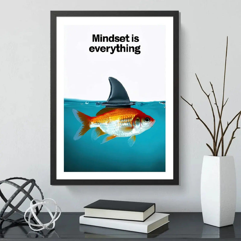 Cuadro Mindset Is Everything Frase Coach Arte Decoracion Marco Negro