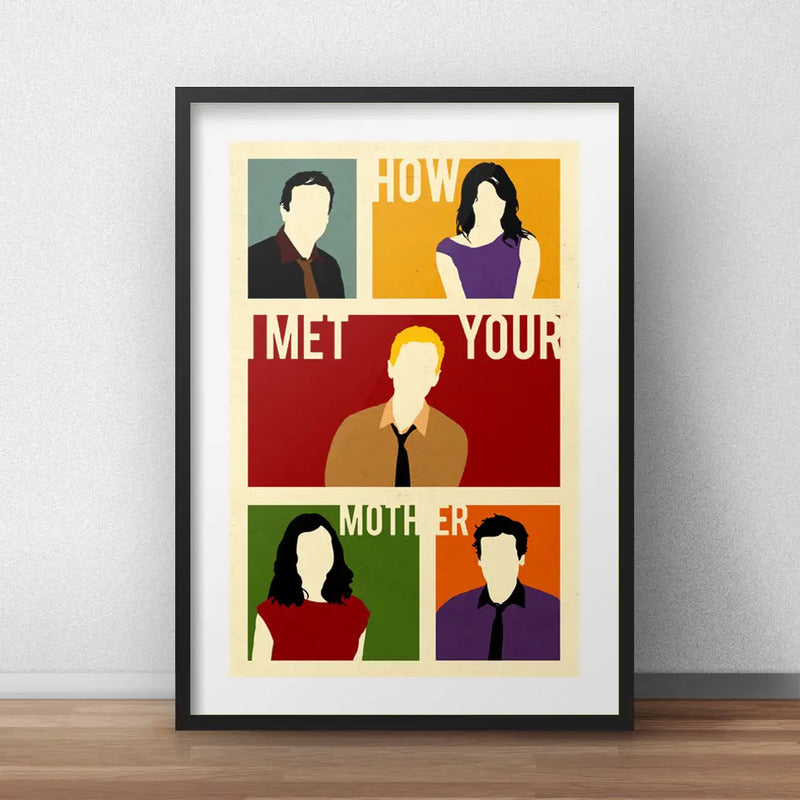 Cuadro How I Met Your Mother Minimalista Serie Con Paspartú Marco Negro