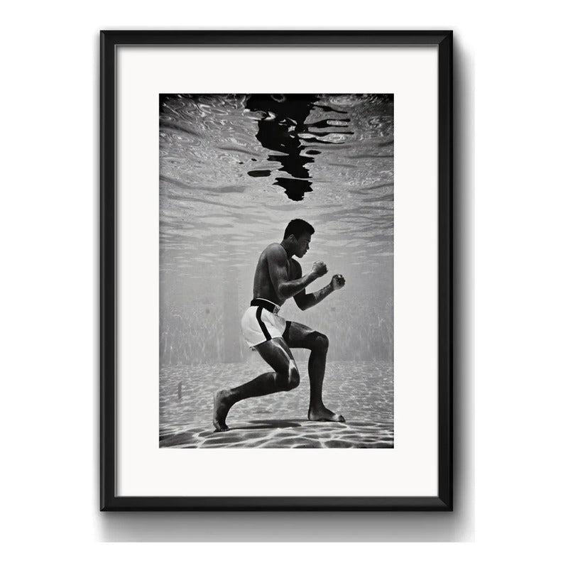 Cuadro Muhammad Ali Boxeo Submarino Deporte 53x43cm Paspartú Marco Negro