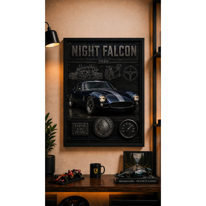 Cuadro Porsche 911 Cupe Clasico Arte 3d Auto Decoracion Marco Negro