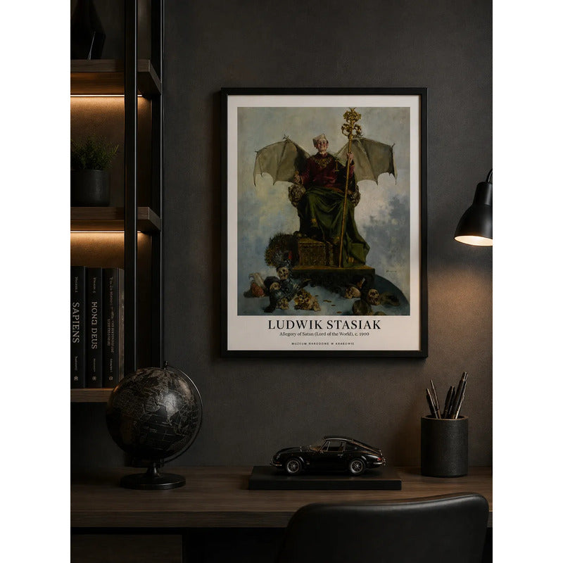 Cuadro Ludwik Stasiak Alegoría De Satanás Arte Exposición Marco Negro