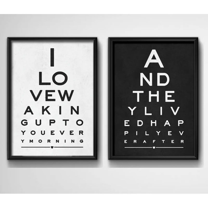Set 2 Cuadros Test Visual Frase Amor Love Regalo Decoracion