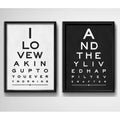 Set 2 Cuadros Test Visual Frase Amor Love Regalo Decoracion