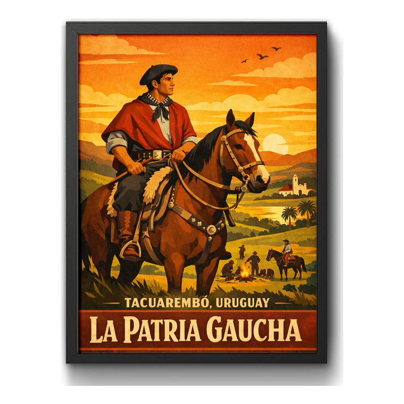 Cuadro Tacuarembó La Patria Gaucha Uruguay Arte Decoracion La Vida En El Campo Negro