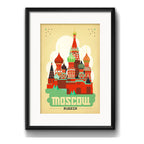 Cuadro Moscú Rusia Kremlin Ciudad Decoracion Con Paspartú Marco Negro