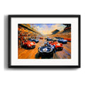 Cuadro Carrera Pop Art Formula 1 Auto Brs1 Con Paspartu Marco Negro