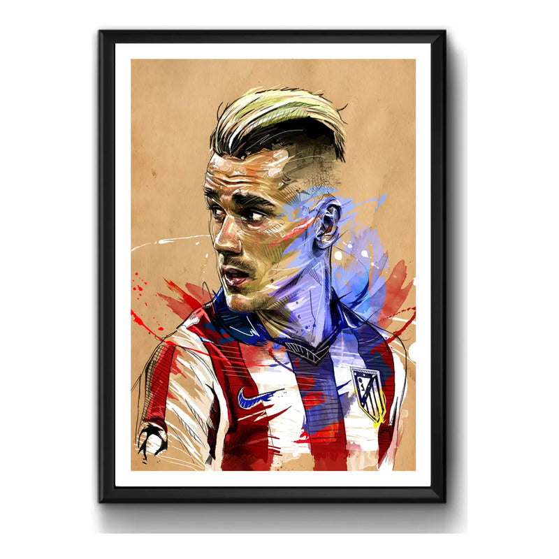 Cuadro Antoine Griezmann Pop Art Fútbol Jugador Decoracion