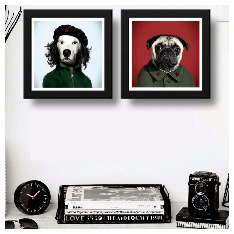 Set 2 Cuadros Perros Comunista Pop Art Mascota Decoracion
