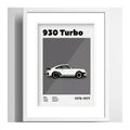 Cuadro Porsche 930 Turbo Auto Retro Decoracion Con Paspartu Marco Blanco