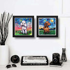 Set 2 Cuadros Perro Van Gogh Poodle Dachshund Decoracion
