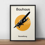 Cuadro Bauhaus Arte Objectos Formas Geometricas Colores Avión Marco Negro