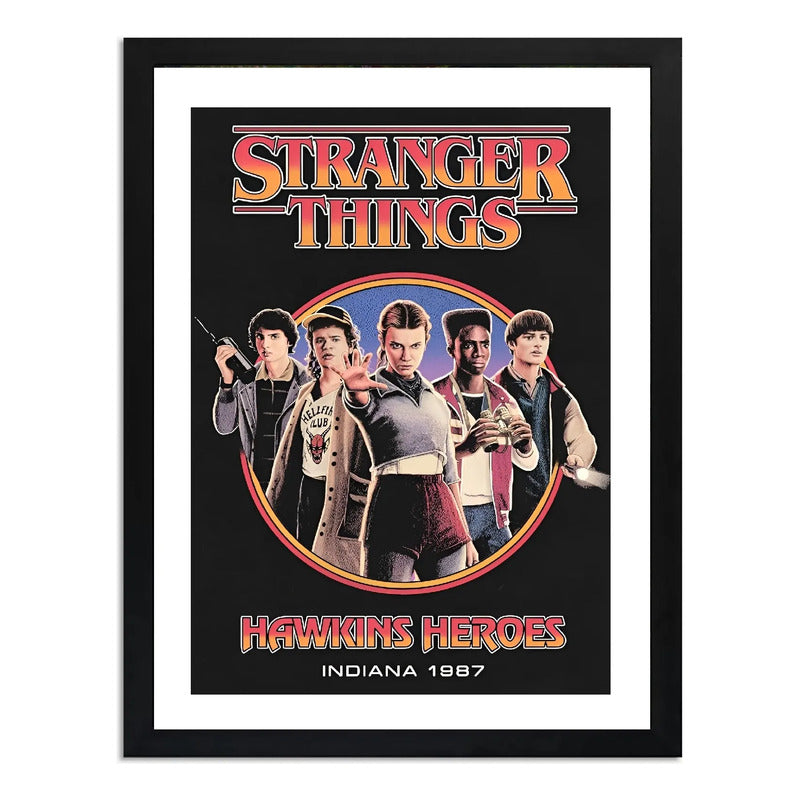 Cuadro Stranger Things V Serie Tv Personajes Arte Decoracion Marco Negro