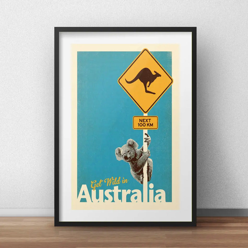 Cuadro Australia Koala Caguro Ciudad Decoracion Con Paspartú