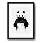 Cuadro Oso Panda Gangster Arte Decoracion Con Paspartú