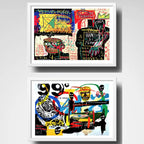 Set 2 Cuadros Basquiat Arte Urbano Graffiti Decoración Hogar