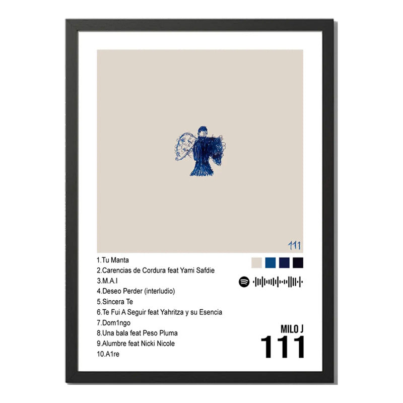 Cuadro Milo J 111 Album Spotify Canciones Rap Rapero Musica Marco Negro