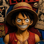 Cuadro Luffy One Piece Wanted Monkey Anime Mangá Efecto 3d Marco Negro