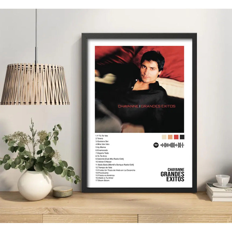 Cuadro Chayanne Canciones Spotify Musica Pop Latino Album Grandes Exitos Negro