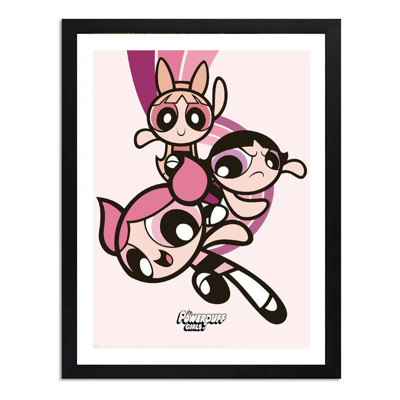 Cuadro Las Chicas Superpoderosas Dormitorio Infantil Dibujo Marco Negro