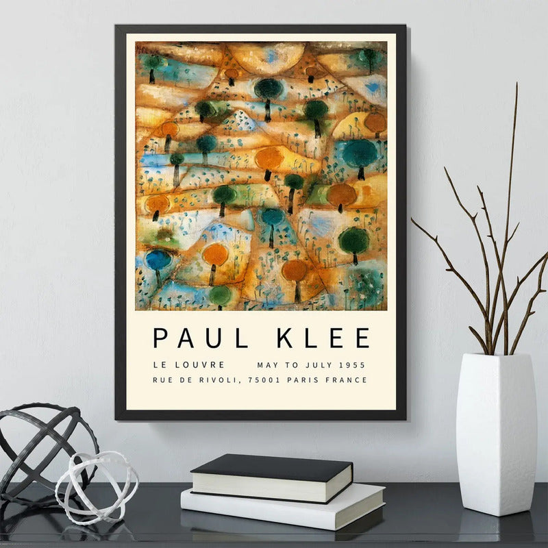 Cuadro Dormitorio Living Paul Klee Abstracto Expo Le Louvre Marco Negro
