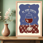 Cuadro In Vino Veritas Frase Retro Bebida Cocina Bar Pub Oak Marco Marrón Claro