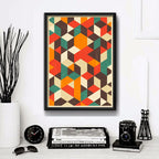 Cuadro Geometrico Abstracto Escandinavo Moderno Decoracion