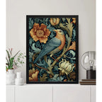 Cuadro Pajaro Botanico Flores William Morris Aves Flor Arte Pájaro Entre Flores W Morris 2 Marco Negro