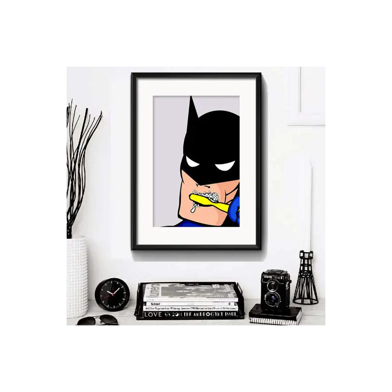 Cuadro Super Heroe Baño Bañera Decoracion Con Paspartú