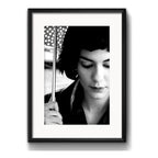 Cuadro Amélie Poulain Blanco Y Negro Pelicula Con Paspartú Marco Negro