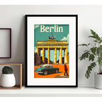 Cuadro Berlin Alemania Puerta De Brandeburgo Con Paspartú Marco Negro