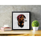 Cuadro Tupac Shakur Rap Rapper Musica Pop Art Decoracion Marco Negro