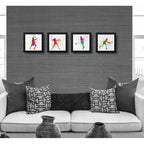 Set 4 Cuadros Tenis Pop Art Tenista Raqueta Club Deporte