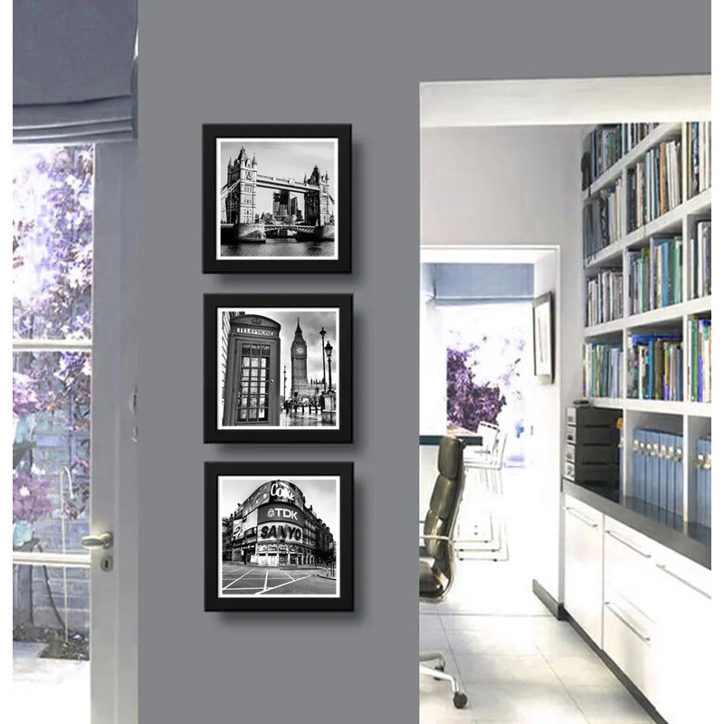 Set 3 Cuadros Londres Big Ben Tower Bridge Piccadilly Decora