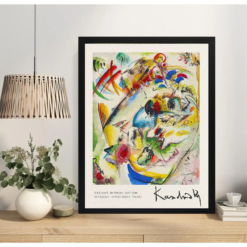 Cuadro Living Kandinsky Dreamy Improvisation Abstracto Arte Marco Negro