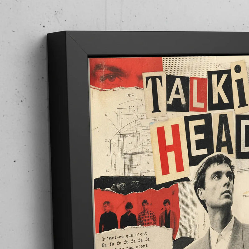 Cuadro Talking Heads Cancion Psycho Killer Punk Rock Vintage Marco Negro