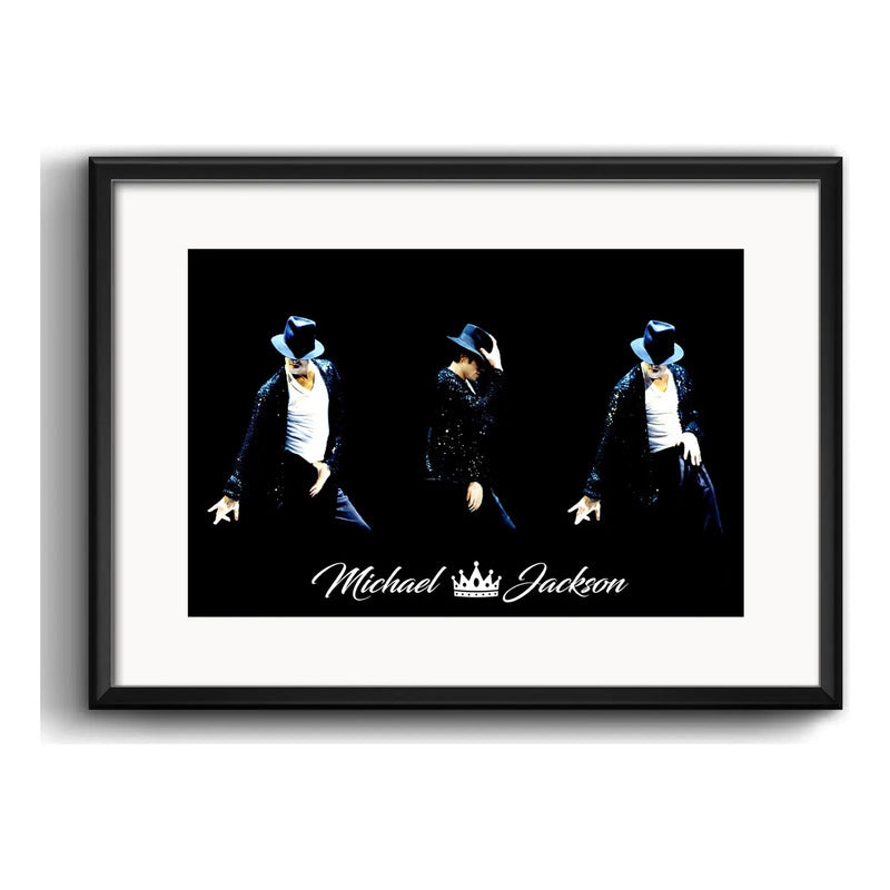 Cuadro Michael Jackson Pop Musica B1 Decoracion Con Paspartú Marco Negro