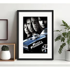 Cuadro Rápidos Furiosos Fast 4 Furious Pelicula Con Paspartú Marco Negro