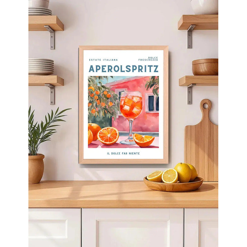 Cuadro Aperol Il Dolce Far Niente Drink Italiano Marco Oak Marco Marrón Claro
