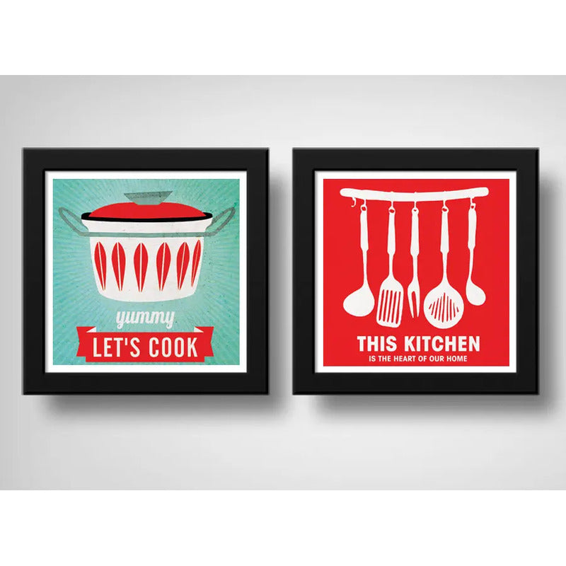 Set 2 Cuadros Cocina Escandinavo Pop Art Frases Decoracion