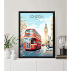 Cuadro Dormitorio Living Londres Big Ben Vintage Ciudad Arte Marco Negro