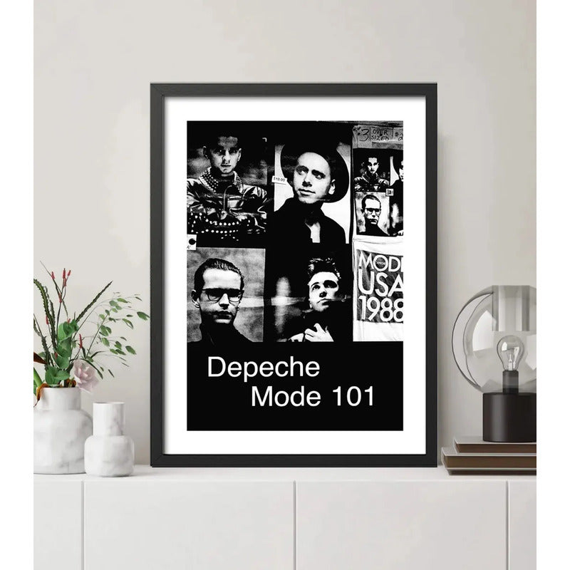 Cuadro Depeche Mode 101 Concierto Rock Pop En Blanco Y Negro Marco Negro