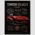 Cuadro Nissan Skyline Auto Deportivo Clásico Arte Efecto 3d Marco Negro