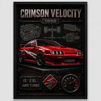 Cuadro Nissan Skyline Auto Deportivo Clásico Arte Efecto 3d Marco Negro